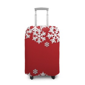 Чехол для чемодана 3D с принтом Снежинки в Белгороде, 86% полиэфир, 14% спандекс | двустороннее нанесение принта, прорези для ручек и колес | new year | snowflake | sweater | winter | зима | новый год | рождество | с новым годом | сhristmas | свитер | снежинка