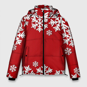Мужская зимняя куртка 3D с принтом Снежинки в Белгороде, верх — 100% полиэстер; подкладка — 100% полиэстер; утеплитель — 100% полиэстер | длина ниже бедра, свободный силуэт Оверсайз. Есть воротник-стойка, отстегивающийся капюшон и ветрозащитная планка. 

Боковые карманы с листочкой на кнопках и внутренний карман на молнии. | new year | snowflake | sweater | winter | зима | новый год | рождество | с новым годом | сhristmas | свитер | снежинка