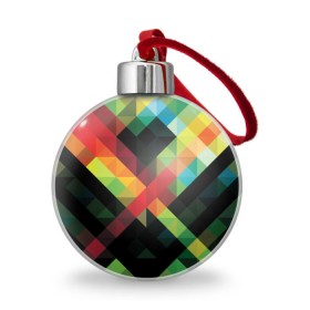 Ёлочный шар с принтом Гик в Белгороде, Пластик | Диаметр: 77 мм | геометрия | паттерн | разноцветный