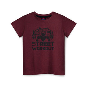 Детская футболка хлопок с принтом Street workout в Белгороде, 100% хлопок | круглый вырез горловины, полуприлегающий силуэт, длина до линии бедер | Тематика изображения на принте: street | workout