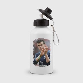 Бутылка спортивная с принтом Gareth Bale в Белгороде, металл | емкость — 500 мл, в комплекте две пластиковые крышки и карабин для крепления | gareth bale | бэйл гарет | реал мадрид | футбол