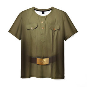 Мужская футболка 3D с принтом Солдатская форма в Белгороде, 100% полиэфир | прямой крой, круглый вырез горловины, длина до линии бедер | 23 | армейская | армия | защитник | отечества | солдат | февраля | форма