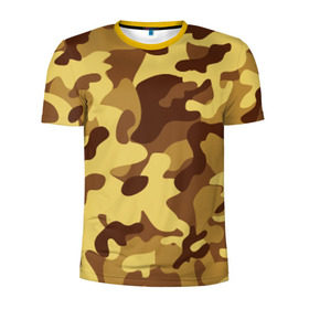 Мужская футболка 3D спортивная с принтом Пустынный камуфляж в Белгороде, 100% полиэстер с улучшенными характеристиками | приталенный силуэт, круглая горловина, широкие плечи, сужается к линии бедра | camo | camouflage | military | камо