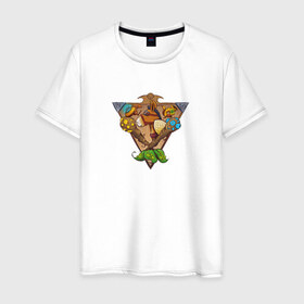 Мужская футболка хлопок с принтом Dota 2 Support в Белгороде, 100% хлопок | прямой крой, круглый вырез горловины, длина до линии бедер, слегка спущенное плечо. | dota 2 | support | герб | лого | саппорт