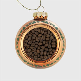 Стеклянный ёлочный шар с принтом Кофе в Белгороде, Стекло | Диаметр: 80 мм | зёр | зерно | кофе | макро | обои | текстуры | фон | фото