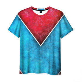 Мужская футболка 3D с принтом Grunge в Белгороде, 100% полиэфир | прямой крой, круглый вырез горловины, длина до линии бедер | гранж | красный | полосы | текстуры