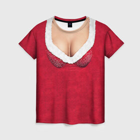Женская футболка 3D с принтом Костюм снегурочки в Белгороде, 100% полиэфир ( синтетическое хлопкоподобное полотно) | прямой крой, круглый вырез горловины, длина до линии бедер | 2016 | body | год | грудь | идеальное тело | костюм | лифчик | новогодний | новый | с новым годом | снегурочка
