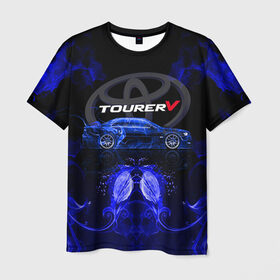 Мужская футболка 3D с принтом Toyota chaser в Белгороде, 100% полиэфир | прямой крой, круглый вырез горловины, длина до линии бедер | chaser | jzx100 | tourer | tourer v | toyota | v | тоёта | тойота | турер ви | турик | чайзер | чайник
