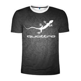 Мужская футболка 3D спортивная с принтом Audi qauttro в Белгороде, 100% полиэстер с улучшенными характеристиками | приталенный силуэт, круглая горловина, широкие плечи, сужается к линии бедра | audi | audi qauttro | qauttro | ауди | ауди кватро | кватро
