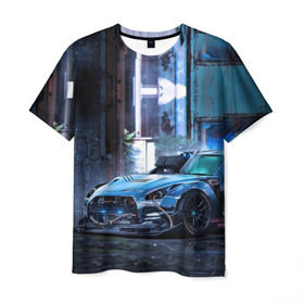 Мужская футболка 3D с принтом Nissan GTR R35 в Белгороде, 100% полиэфир | прямой крой, круглый вырез горловины, длина до линии бедер | Тематика изображения на принте: gtr | nismo | nissan | nissan gtr | r35 | гтр | низмо | ниссан
