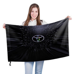 Флаг 3D с принтом Toyota в Белгороде, 100% полиэстер | плотность ткани — 95 г/м2, размер — 67 х 109 см. Принт наносится с одной стороны | space | toyota | космос | тоёта | тойота