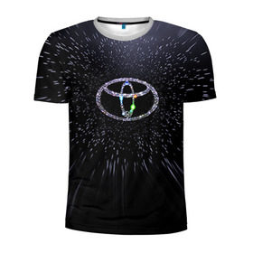 Мужская футболка 3D спортивная с принтом Toyota в Белгороде, 100% полиэстер с улучшенными характеристиками | приталенный силуэт, круглая горловина, широкие плечи, сужается к линии бедра | space | toyota | космос | тоёта | тойота