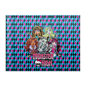 Обложка для студенческого билета с принтом Monster High в Белгороде, натуральная кожа | Размер: 11*8 см; Печать на всей внешней стороне | монстер хай