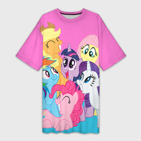 Платье-футболка 3D с принтом My Little Pony в Белгороде,  |  | friendship is magic | mlp | my little pony | pinky pie | pony | swag | дружба | литл пони | мой маленький пони | мультик | мультики | мультфильм | мультфильмы | пони | поняши | поняшки | сваг | свэг | чудо
