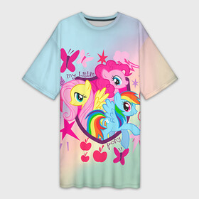 Платье-футболка 3D с принтом My Little Pony в Белгороде,  |  | friendship is magic | mlp | my little pony | pinky pie | pony | swag | дружба | литл пони | мой маленький пони | пони | поняши | поняшки | сваг | свэг | чудо