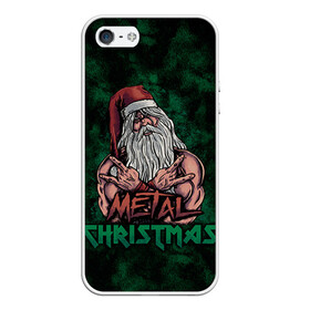 Чехол для iPhone 5/5S матовый с принтом Metal christmas в Белгороде, Силикон | Область печати: задняя сторона чехла, без боковых панелей | Тематика изображения на принте: happy new year | metal christmas | new year | santa | santa claus | дед мороз | метал | новый год | с новым годом | санта клаус