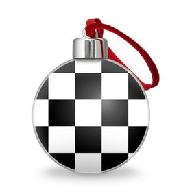 Ёлочный шар с принтом Клетка в Белгороде, Пластик | Диаметр: 77 мм | белый | черно белый | черный | шахматная