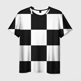 Мужская футболка 3D с принтом Клетка в Белгороде, 100% полиэфир | прямой крой, круглый вырез горловины, длина до линии бедер | Тематика изображения на принте: белый | черно белый | черный | шахматная