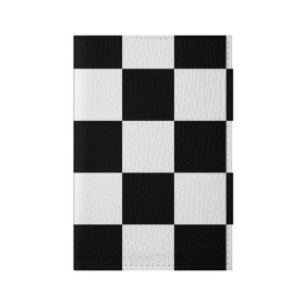 Обложка для паспорта матовая кожа с принтом Клетка в Белгороде, натуральная матовая кожа | размер 19,3 х 13,7 см; прозрачные пластиковые крепления | белый | черно белый | черный | шахматная