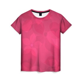 Женская футболка 3D с принтом Pink в Белгороде, 100% полиэфир ( синтетическое хлопкоподобное полотно) | прямой крой, круглый вырез горловины, длина до линии бедер | розовый