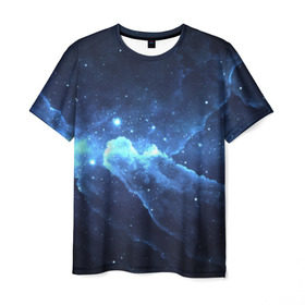 Мужская футболка 3D с принтом Космос в Белгороде, 100% полиэфир | прямой крой, круглый вырез горловины, длина до линии бедер | галактика | звезды | туманность