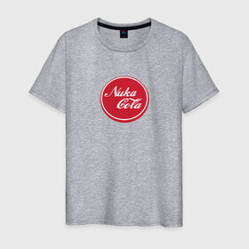 Мужская футболка хлопок с принтом Nuka Cola в Белгороде, 100% хлопок | прямой крой, круглый вырез горловины, длина до линии бедер, слегка спущенное плечо. | bethesda | fallout | game | rpg | shelter | кола | лэйбл напиткаcola