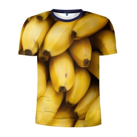 Мужская футболка 3D спортивная с принтом Банан в Белгороде, 100% полиэстер с улучшенными характеристиками | приталенный силуэт, круглая горловина, широкие плечи, сужается к линии бедра | фото