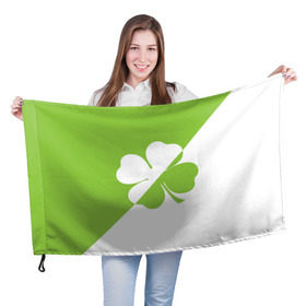 Флаг 3D с принтом Lucky Clover в Белгороде, 100% полиэстер | плотность ткани — 95 г/м2, размер — 67 х 109 см. Принт наносится с одной стороны | 2016 | lucky clover | новый | популярные | прикольный