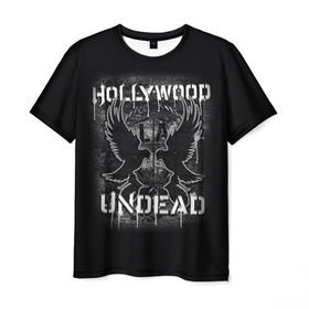Мужская футболка 3D с принтом Hollywood Undead в Белгороде, 100% полиэфир | прямой крой, круглый вырез горловины, длина до линии бедер | хип хоп
