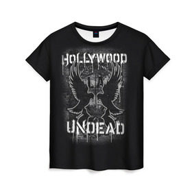 Женская футболка 3D с принтом Hollywood Undead в Белгороде, 100% полиэфир ( синтетическое хлопкоподобное полотно) | прямой крой, круглый вырез горловины, длина до линии бедер | хип хоп