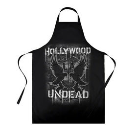 Фартук 3D с принтом Hollywood Undead в Белгороде, 100% полиэстер | общий размер — 65 х 85 см, ширина нагрудника — 26 см, горловина — 53 см, длина завязок — 54 см, общий обхват в поясе — 173 см. Принт на завязках и на горловине наносится с двух сторон, на основной части фартука — только с внешней стороны | хип хоп