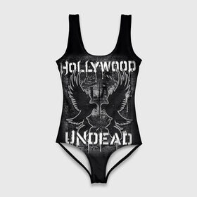 Купальник-боди 3D с принтом Hollywood Undead в Белгороде, 82% полиэстер, 18% эластан | Круглая горловина, круглый вырез на спине | хип хоп