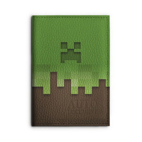 Обложка для автодокументов с принтом Minecraft edition в Белгороде, натуральная кожа |  размер 19,9*13 см; внутри 4 больших “конверта” для документов и один маленький отдел — туда идеально встанут права | Тематика изображения на принте: creeper | minecraft