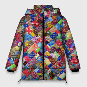 Женская зимняя куртка 3D с принтом Лоскутное шитьё в Белгороде, верх — 100% полиэстер; подкладка — 100% полиэстер; утеплитель — 100% полиэстер | длина ниже бедра, силуэт Оверсайз. Есть воротник-стойка, отстегивающийся капюшон и ветрозащитная планка. 

Боковые карманы с листочкой на кнопках и внутренний карман на молнии | лоскут | одежда | текстура | ткань | шитьё
