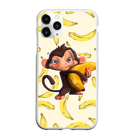 Чехол для iPhone 11 Pro матовый с принтом Обезьяна с бананом в Белгороде, Силикон |  | Тематика изображения на принте: мартышка | обезьяна