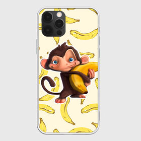 Чехол для iPhone 12 Pro Max с принтом Обезьяна с бананом в Белгороде, Силикон |  | Тематика изображения на принте: мартышка | обезьяна