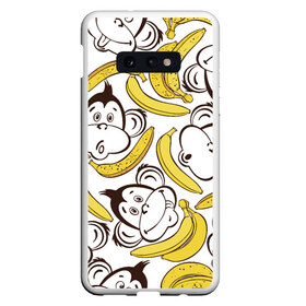 Чехол для Samsung S10E с принтом Обезьянки и бананы в Белгороде, Силикон | Область печати: задняя сторона чехла, без боковых панелей | Тематика изображения на принте: банан