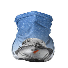 Бандана-труба 3D с принтом Снеговик в Белгороде, 100% полиэстер, ткань с особыми свойствами — Activecool | плотность 150‒180 г/м2; хорошо тянется, но сохраняет форму | 2016 | winter | год | зима | мартышка | новогодний | новый | обезьяна | обезьянка | подарок | с новым годом | снег | снеговик