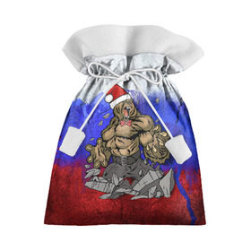 Подарочный 3D мешок с принтом Медведь в Белгороде, 100% полиэстер | Размер: 29*39 см | Тематика изображения на принте: 2016 | год | медведь | мишка | новогодний | новый | патриот | россия | русский | с новым годом | сила | флаг