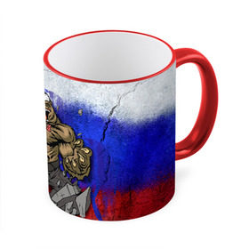 Кружка 3D с принтом Медведь в Белгороде, керамика | ёмкость 330 мл | 2016 | год | медведь | мишка | новогодний | новый | патриот | россия | русский | с новым годом | сила | флаг