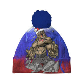 Шапка 3D c помпоном с принтом Медведь в Белгороде, 100% полиэстер | универсальный размер, печать по всей поверхности изделия | 2016 | год | медведь | мишка | новогодний | новый | патриот | россия | русский | с новым годом | сила | флаг