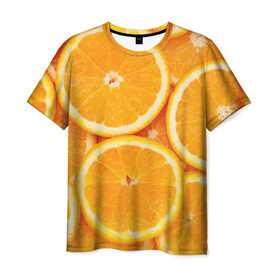 Мужская футболка 3D с принтом Апельсинчик в Белгороде, 100% полиэфир | прямой крой, круглый вырез горловины, длина до линии бедер | orange | апельсин | фрукты