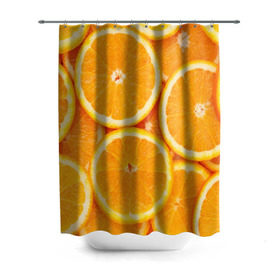 Штора 3D для ванной с принтом Апельсинчик в Белгороде, 100% полиэстер | плотность материала — 100 г/м2. Стандартный размер — 146 см х 180 см. По верхнему краю — пластиковые люверсы для креплений. В комплекте 10 пластиковых колец | orange | апельсин | фрукты