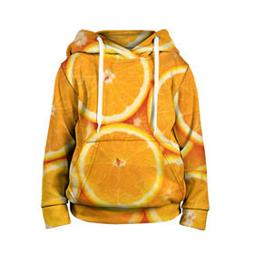 Детская толстовка 3D с принтом Апельсинчик в Белгороде, 100% полиэстер | двухслойный капюшон со шнурком для регулировки, мягкие манжеты на рукавах и по низу толстовки, спереди карман-кенгуру с мягким внутренним слоем | Тематика изображения на принте: orange | апельсин | фрукты