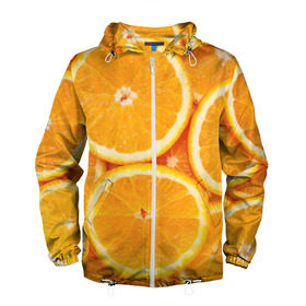 Мужская ветровка 3D с принтом Апельсинчик в Белгороде, 100% полиэстер | подол и капюшон оформлены резинкой с фиксаторами, два кармана без застежек по бокам, один потайной карман на груди | orange | апельсин | фрукты