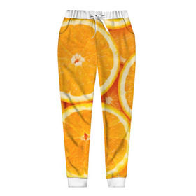 Женские брюки 3D с принтом Апельсинчик в Белгороде, полиэстер 100% | прямой крой, два кармана без застежек по бокам, с мягкой трикотажной резинкой на поясе и по низу штанин. В поясе для дополнительного комфорта — широкие завязки | orange | апельсин | фрукты