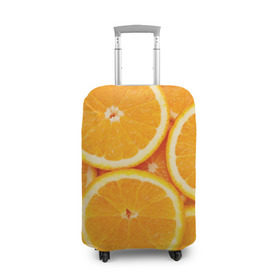Чехол для чемодана 3D с принтом Апельсинчик в Белгороде, 86% полиэфир, 14% спандекс | двустороннее нанесение принта, прорези для ручек и колес | orange | апельсин | фрукты