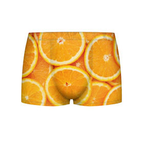 Мужские трусы 3D с принтом Апельсинчик в Белгороде, 50% хлопок, 50% полиэстер | классическая посадка, на поясе мягкая тканевая резинка | orange | апельсин | фрукты