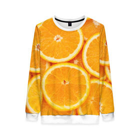 Женский свитшот 3D с принтом Апельсинчик в Белгороде, 100% полиэстер с мягким внутренним слоем | круглый вырез горловины, мягкая резинка на манжетах и поясе, свободная посадка по фигуре | orange | апельсин | фрукты