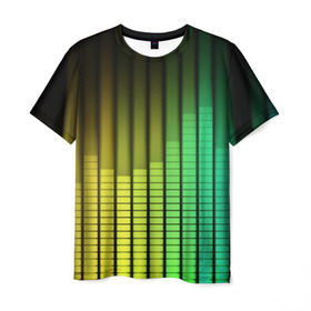 Мужская футболка 3D с принтом Эквалайзер в Белгороде, 100% полиэфир | прямой крой, круглый вырез горловины, длина до линии бедер | equalizer | звук